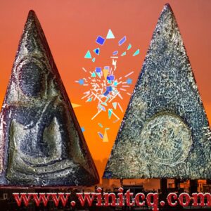 พระพิมพ์นางพญาเข่าโค้งหลังยันต์ดวง (พระฤกษ์) ปี 2514 อาจารย์ถนอม วัดนางพญา พิษณุโลก