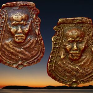 เหรียญหล่อโบราณพิมพ์หน้าเสือหลวงพ่อน้อย วัดธรรมศาลา นครปฐม