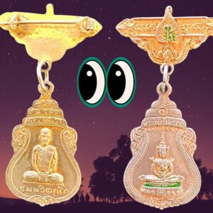 เหรียญติดแหนบพระแก้วมรกตหลังเจ้าคุณนร ฯ  วัดเทพศิรินทร ฯ