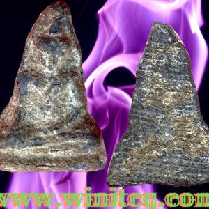 พระนางกำแพงพิมพ์ลึกเศียรโตเนื้อชินเงิน กำแพงเพชร