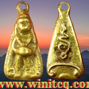 พระอุปคุตยืนอุ้มบาตรหลวงพ่อโป๋ วัดวังแดงเหนือ อยุธยา